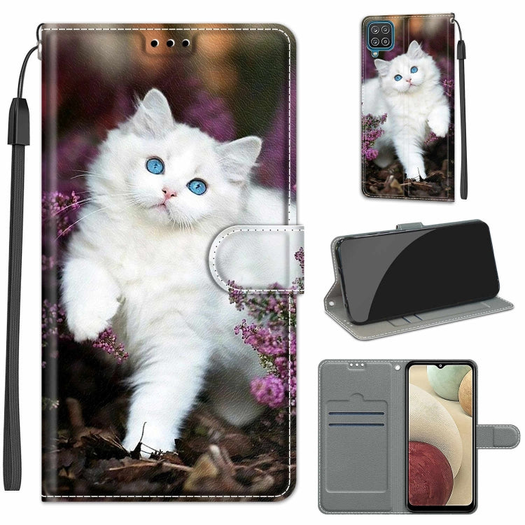 Custodia in pelle PU a vibrazione orizzontale con chiusura magnetica a disegno colorato di tensione con supporto e slot per schede, For Samsung Galaxy A12 / M12