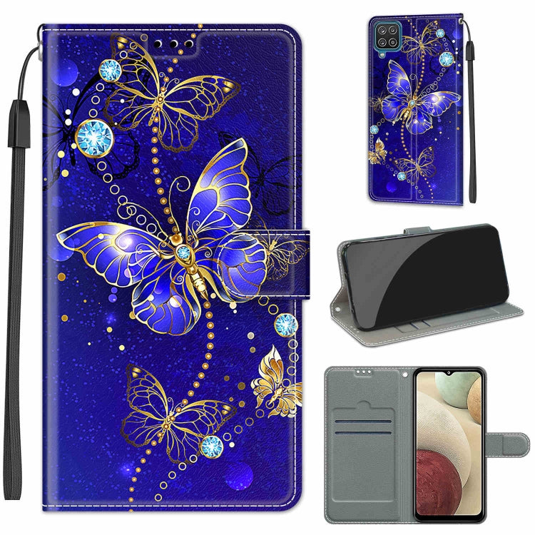 Custodia in pelle PU a vibrazione orizzontale con chiusura magnetica a disegno colorato di tensione con supporto e slot per schede, For Samsung Galaxy A12 / M12