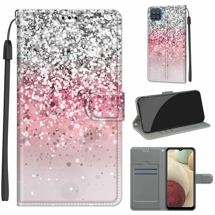 Custodia in pelle PU a vibrazione orizzontale con chiusura magnetica a disegno colorato di tensione con supporto e slot per schede, For Samsung Galaxy A12 / M12