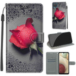 Custodia in pelle PU a vibrazione orizzontale con chiusura magnetica a disegno colorato di tensione con supporto e slot per schede, For Samsung Galaxy A12 / M12