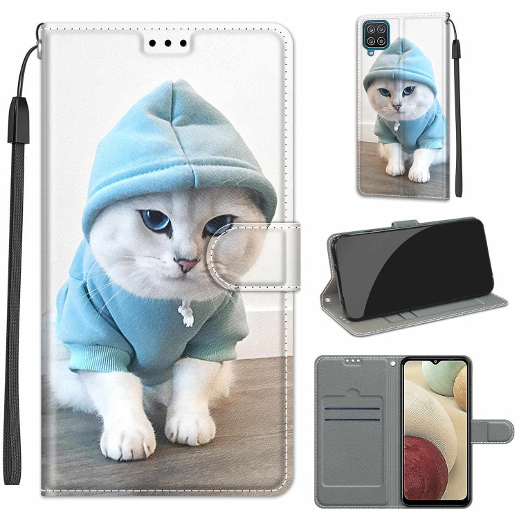 Custodia in pelle PU a vibrazione orizzontale con chiusura magnetica a disegno colorato di tensione con supporto e slot per schede, For Samsung Galaxy A12 / M12
