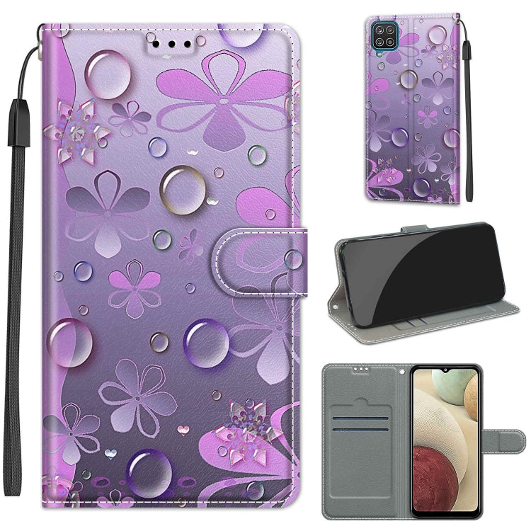 Custodia in pelle PU a vibrazione orizzontale con chiusura magnetica a disegno colorato di tensione con supporto e slot per schede, For Samsung Galaxy A12 / M12