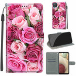 Custodia in pelle PU a vibrazione orizzontale con chiusura magnetica a disegno colorato di tensione con supporto e slot per schede, For Samsung Galaxy A12 / M12