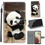 Custodia in pelle PU a vibrazione orizzontale con chiusura magnetica a disegno colorato di tensione con supporto e slot per schede, For Samsung Galaxy A12 / M12