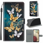Custodia in pelle PU a vibrazione orizzontale con chiusura magnetica a disegno colorato di tensione con supporto e slot per schede, For Samsung Galaxy A12 / M12