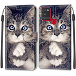Custodia in pelle PU a vibrazione orizzontale con chiusura magnetica a disegno colorato di tensione con supporto e slot per schede, For Samsung Galaxy A21s