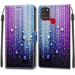 Custodia in pelle PU a vibrazione orizzontale con chiusura magnetica a disegno colorato di tensione con supporto e slot per schede, For Samsung Galaxy A21s