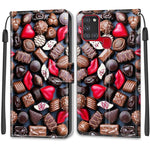 Custodia in pelle PU a vibrazione orizzontale con chiusura magnetica a disegno colorato di tensione con supporto e slot per schede, For Samsung Galaxy A21s