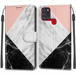 Custodia in pelle PU a vibrazione orizzontale con chiusura magnetica a disegno colorato di tensione con supporto e slot per schede, For Samsung Galaxy A21s