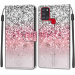 Custodia in pelle PU a vibrazione orizzontale con chiusura magnetica a disegno colorato di tensione con supporto e slot per schede, For Samsung Galaxy A21s