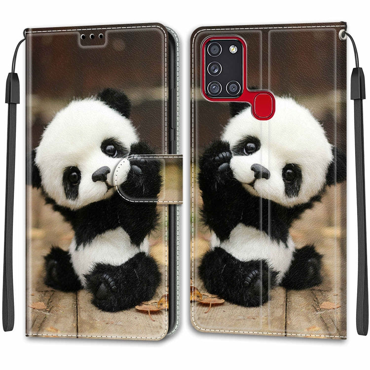 Custodia in pelle PU a vibrazione orizzontale con chiusura magnetica a disegno colorato di tensione con supporto e slot per schede, For Samsung Galaxy A21s