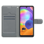 Custodia in pelle PU a vibrazione orizzontale con chiusura magnetica a disegno colorato di tensione con supporto e slot per schede, For Samsung Galaxy A31