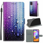 Custodia in pelle PU a vibrazione orizzontale con chiusura magnetica a disegno colorato di tensione con supporto e slot per schede, For Samsung Galaxy A31