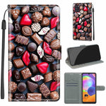 Custodia in pelle PU a vibrazione orizzontale con chiusura magnetica a disegno colorato di tensione con supporto e slot per schede, For Samsung Galaxy A31