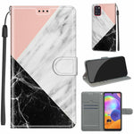 Custodia in pelle PU a vibrazione orizzontale con chiusura magnetica a disegno colorato di tensione con supporto e slot per schede, For Samsung Galaxy A31