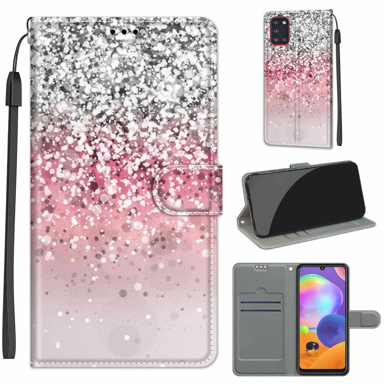 Custodia in pelle PU a vibrazione orizzontale con chiusura magnetica a disegno colorato di tensione con supporto e slot per schede, For Samsung Galaxy A31
