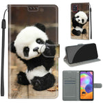 Custodia in pelle PU a vibrazione orizzontale con chiusura magnetica a disegno colorato di tensione con supporto e slot per schede, For Samsung Galaxy A31