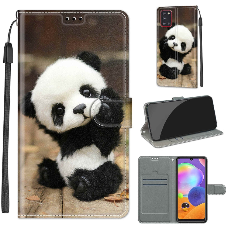 Custodia in pelle PU a vibrazione orizzontale con chiusura magnetica a disegno colorato di tensione con supporto e slot per schede, For Samsung Galaxy A31