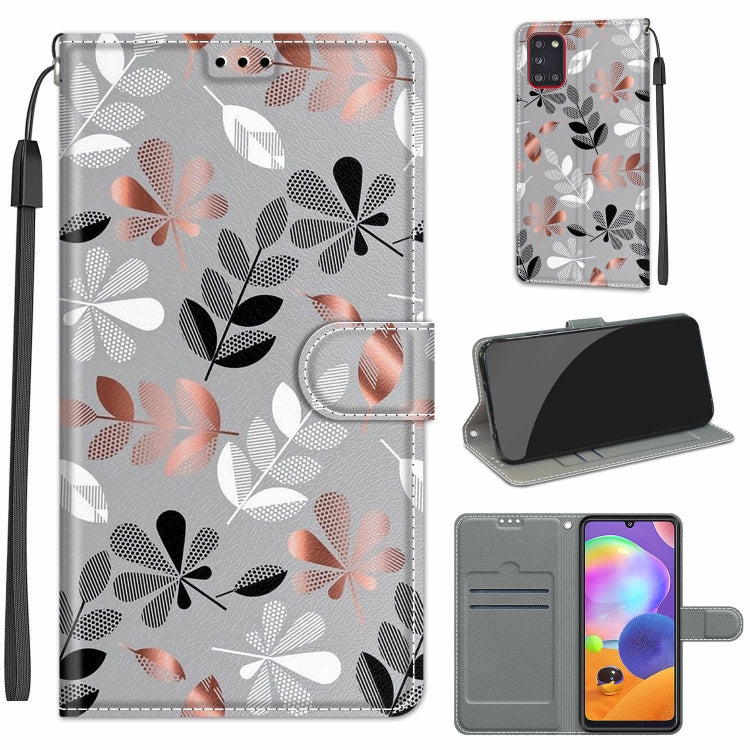 Custodia in pelle PU a vibrazione orizzontale con chiusura magnetica a disegno colorato di tensione con supporto e slot per schede, For Samsung Galaxy A31