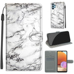 Custodia in pelle PU a vibrazione orizzontale con chiusura magnetica a disegno colorato di tensione con supporto e slot per schede, For Samsung Galaxy A32 4G