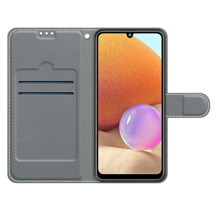 Custodia in pelle PU a vibrazione orizzontale con chiusura magnetica a disegno colorato di tensione con supporto e slot per schede, For Samsung Galaxy A32 4G