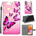 Custodia in pelle PU a vibrazione orizzontale con chiusura magnetica a disegno colorato di tensione con supporto e slot per schede, For Samsung Galaxy A32 4G