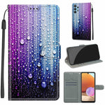 Custodia in pelle PU a vibrazione orizzontale con chiusura magnetica a disegno colorato di tensione con supporto e slot per schede, For Samsung Galaxy A32 4G