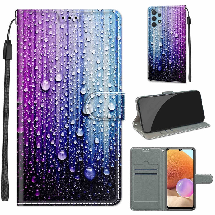 Custodia in pelle PU a vibrazione orizzontale con chiusura magnetica a disegno colorato di tensione con supporto e slot per schede, For Samsung Galaxy A32 4G
