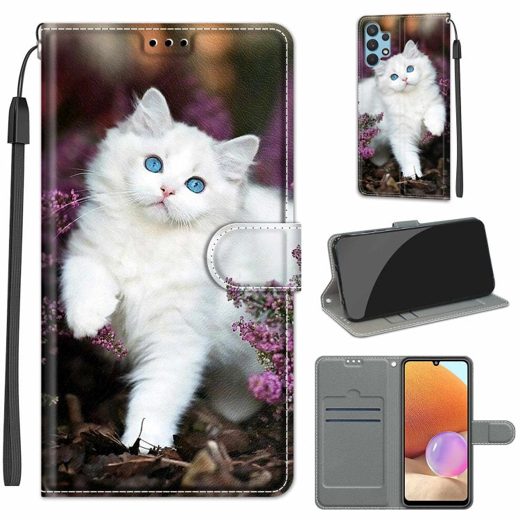 Custodia in pelle PU a vibrazione orizzontale con chiusura magnetica a disegno colorato di tensione con supporto e slot per schede, For Samsung Galaxy A32 4G