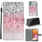 Custodia in pelle PU a vibrazione orizzontale con chiusura magnetica a disegno colorato di tensione con supporto e slot per schede, For Samsung Galaxy A32 4G