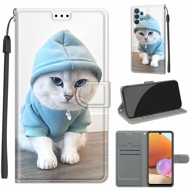 Custodia in pelle PU a vibrazione orizzontale con chiusura magnetica a disegno colorato di tensione con supporto e slot per schede, For Samsung Galaxy A32 4G