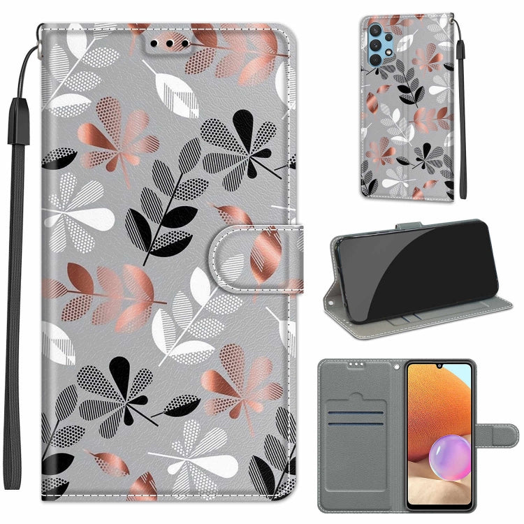 Custodia in pelle PU a vibrazione orizzontale con chiusura magnetica a disegno colorato di tensione con supporto e slot per schede, For Samsung Galaxy A32 4G