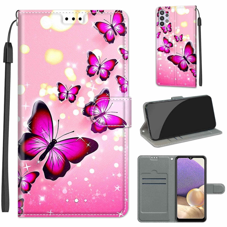 Custodia in pelle PU a vibrazione orizzontale con chiusura magnetica a disegno colorato di tensione con supporto e slot per schede, For Samsung Galaxy A32 5G