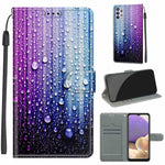 Custodia in pelle PU a vibrazione orizzontale con chiusura magnetica a disegno colorato di tensione con supporto e slot per schede, For Samsung Galaxy A32 5G