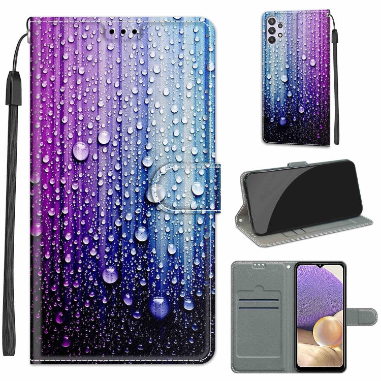 Custodia in pelle PU a vibrazione orizzontale con chiusura magnetica a disegno colorato di tensione con supporto e slot per schede, For Samsung Galaxy A32 5G