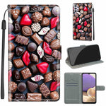 Custodia in pelle PU a vibrazione orizzontale con chiusura magnetica a disegno colorato di tensione con supporto e slot per schede, For Samsung Galaxy A32 5G