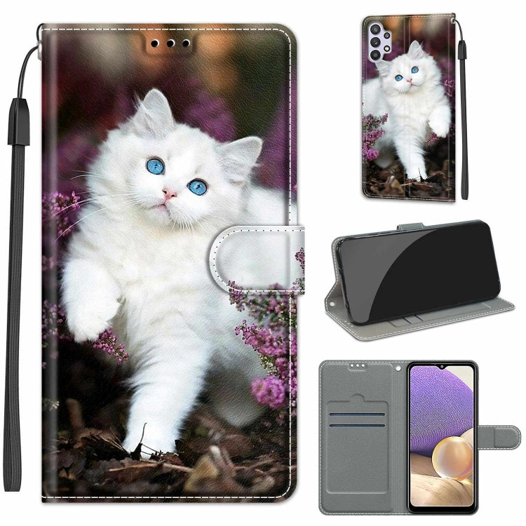 Custodia in pelle PU a vibrazione orizzontale con chiusura magnetica a disegno colorato di tensione con supporto e slot per schede, For Samsung Galaxy A32 5G
