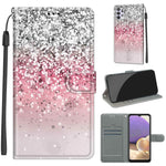Custodia in pelle PU a vibrazione orizzontale con chiusura magnetica a disegno colorato di tensione con supporto e slot per schede, For Samsung Galaxy A32 5G