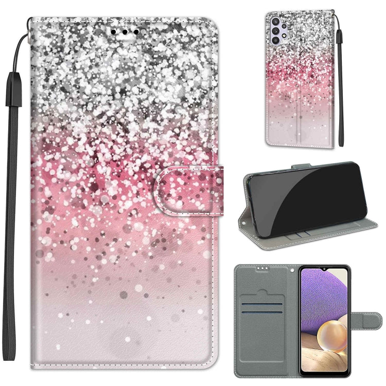 Custodia in pelle PU a vibrazione orizzontale con chiusura magnetica a disegno colorato di tensione con supporto e slot per schede, For Samsung Galaxy A32 5G