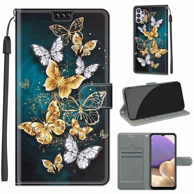 Custodia in pelle PU a vibrazione orizzontale con chiusura magnetica a disegno colorato di tensione con supporto e slot per schede, For Samsung Galaxy A32 5G