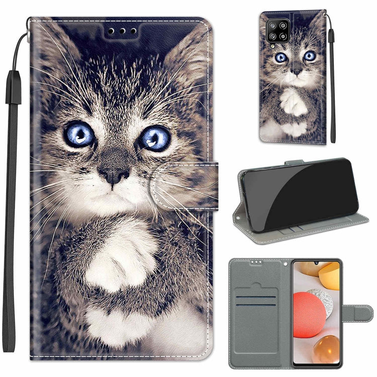 Custodia in pelle PU a vibrazione orizzontale con chiusura magnetica a disegno colorato di tensione con supporto e slot per schede, For Samsung Galaxy A42 5G