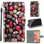 Custodia in pelle PU a vibrazione orizzontale con chiusura magnetica a disegno colorato di tensione con supporto e slot per schede, For Samsung Galaxy A42 5G