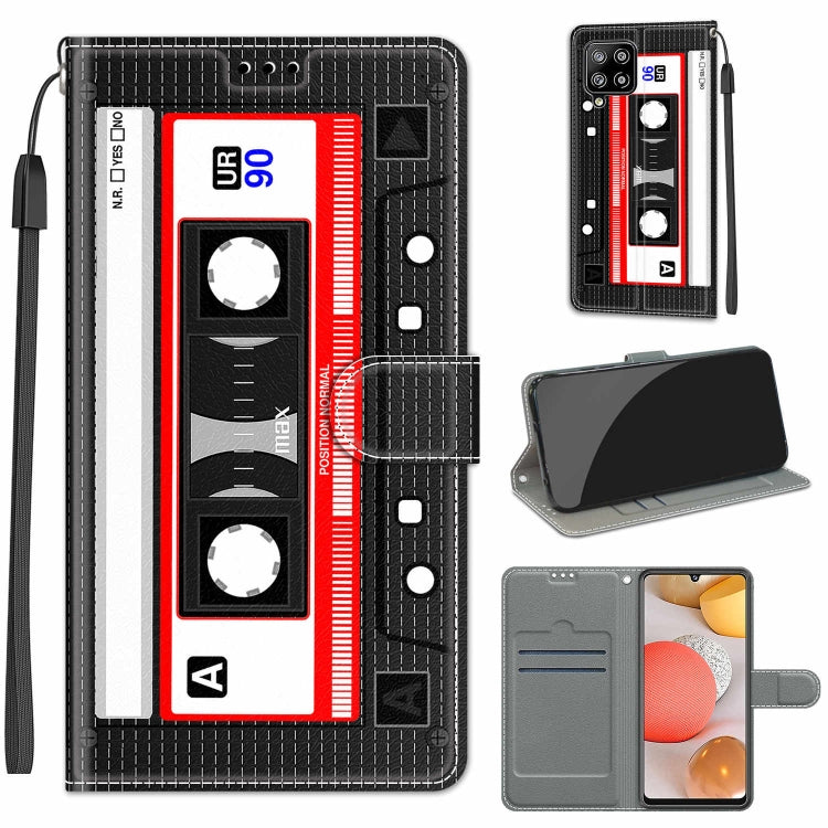 Custodia in pelle PU a vibrazione orizzontale con chiusura magnetica a disegno colorato di tensione con supporto e slot per schede, For Samsung Galaxy A42 5G
