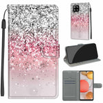 Custodia in pelle PU a vibrazione orizzontale con chiusura magnetica a disegno colorato di tensione con supporto e slot per schede, For Samsung Galaxy A42 5G