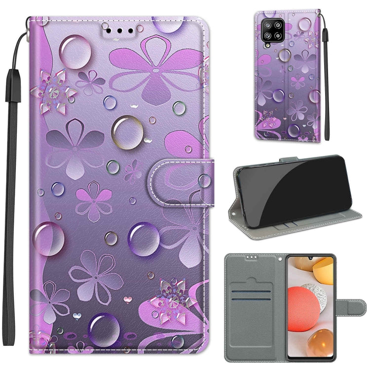 Custodia in pelle PU a vibrazione orizzontale con chiusura magnetica a disegno colorato di tensione con supporto e slot per schede, For Samsung Galaxy A42 5G