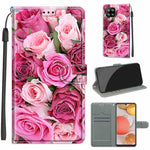 Custodia in pelle PU a vibrazione orizzontale con chiusura magnetica a disegno colorato di tensione con supporto e slot per schede, For Samsung Galaxy A42 5G