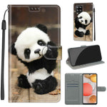 Custodia in pelle PU a vibrazione orizzontale con chiusura magnetica a disegno colorato di tensione con supporto e slot per schede, For Samsung Galaxy A42 5G