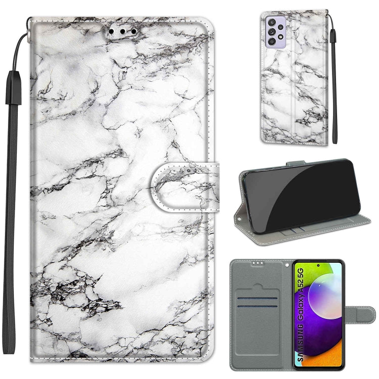 Custodia in pelle PU a vibrazione orizzontale con chiusura magnetica a disegno colorato di tensione con supporto e slot per schede, For Samsung Galaxy A52 5G