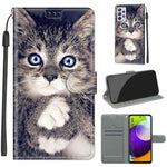 Custodia in pelle PU a vibrazione orizzontale con chiusura magnetica a disegno colorato di tensione con supporto e slot per schede, For Samsung Galaxy A52 5G