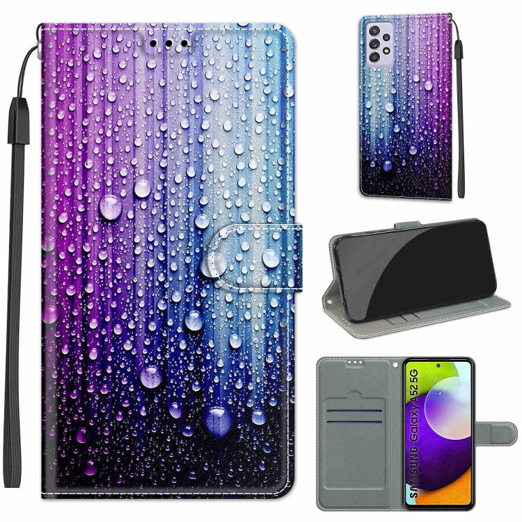 Custodia in pelle PU a vibrazione orizzontale con chiusura magnetica a disegno colorato di tensione con supporto e slot per schede, For Samsung Galaxy A52 5G
